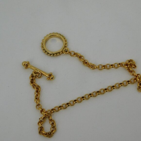 Bell Shaped Pendant Necklace Gold Tone Cloisonne Rhinestones Over 28" Long FLAW - Picture 4 of 6